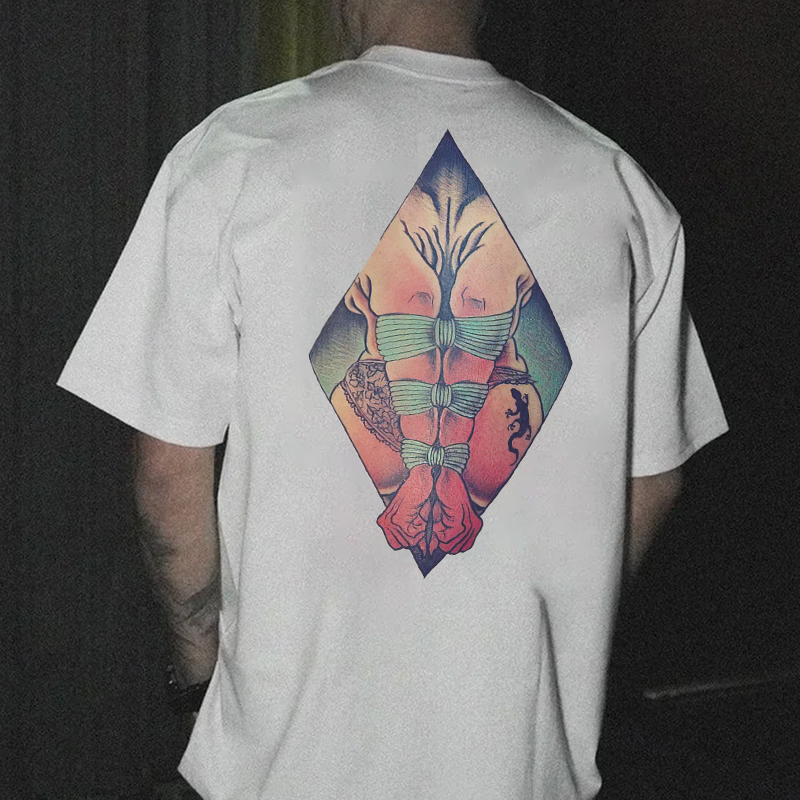 A Sexy Lady with Her Hands Tied Print T-shirt