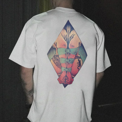 A Sexy Lady with Her Hands Tied Print T-shirt