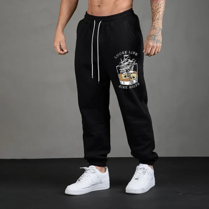 LOOSE LIPS SINK SHIPS Men's Print Sweatpants