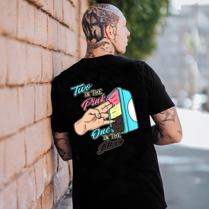 TWO IN THE PINK ONE IN THE STINK Fingers Ice-cream Black Print T-shirt