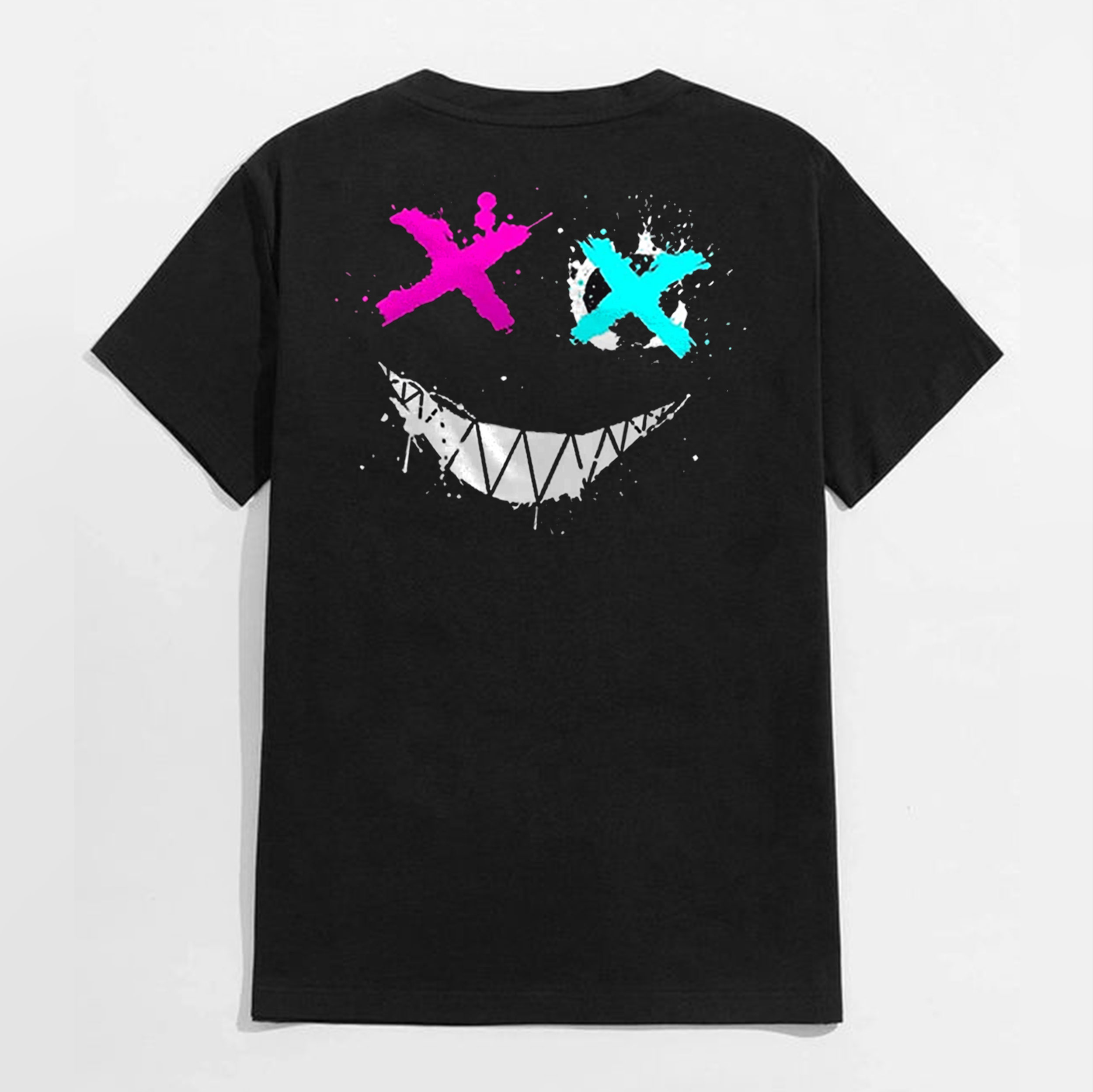 Evil Emoji Graphic Black Print T-Shirt Image - 13