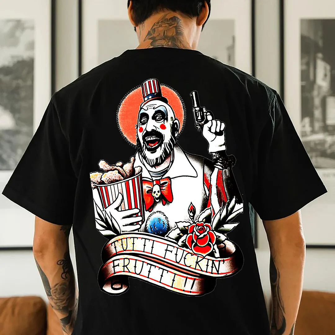 TUTTI F*CKING FRUTTI Funny Clown White Print T-Shirt
