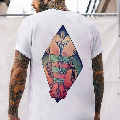 A Sexy Lady with Her Hands Tied Print T-shirt