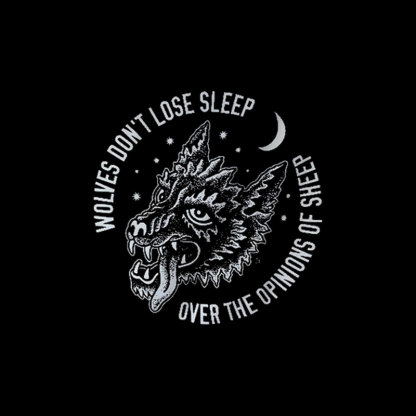 WOLVES DON'T LOSE SLEEP Casual Graphic Black Print Hoodie