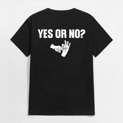 YES OR NO Unholy Hands Graphic Casual Black Print T-shirt