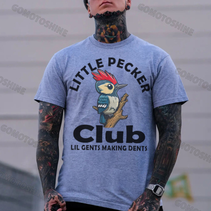 LITTLE PECKER CLUB Woodpecker Print Men's T-Shirt
