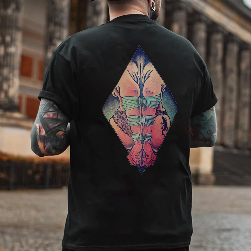 A Sexy Lady with Her Hands Tied Print T-shirt