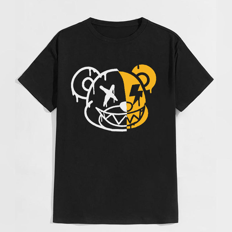 Emoji Cartoon Graphic Black Print T-Shirt
