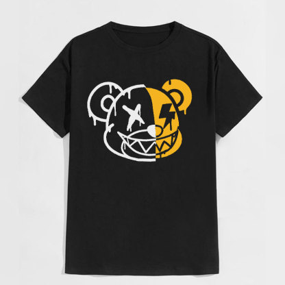 Emoji Cartoon Graphic Black Print T-Shirt