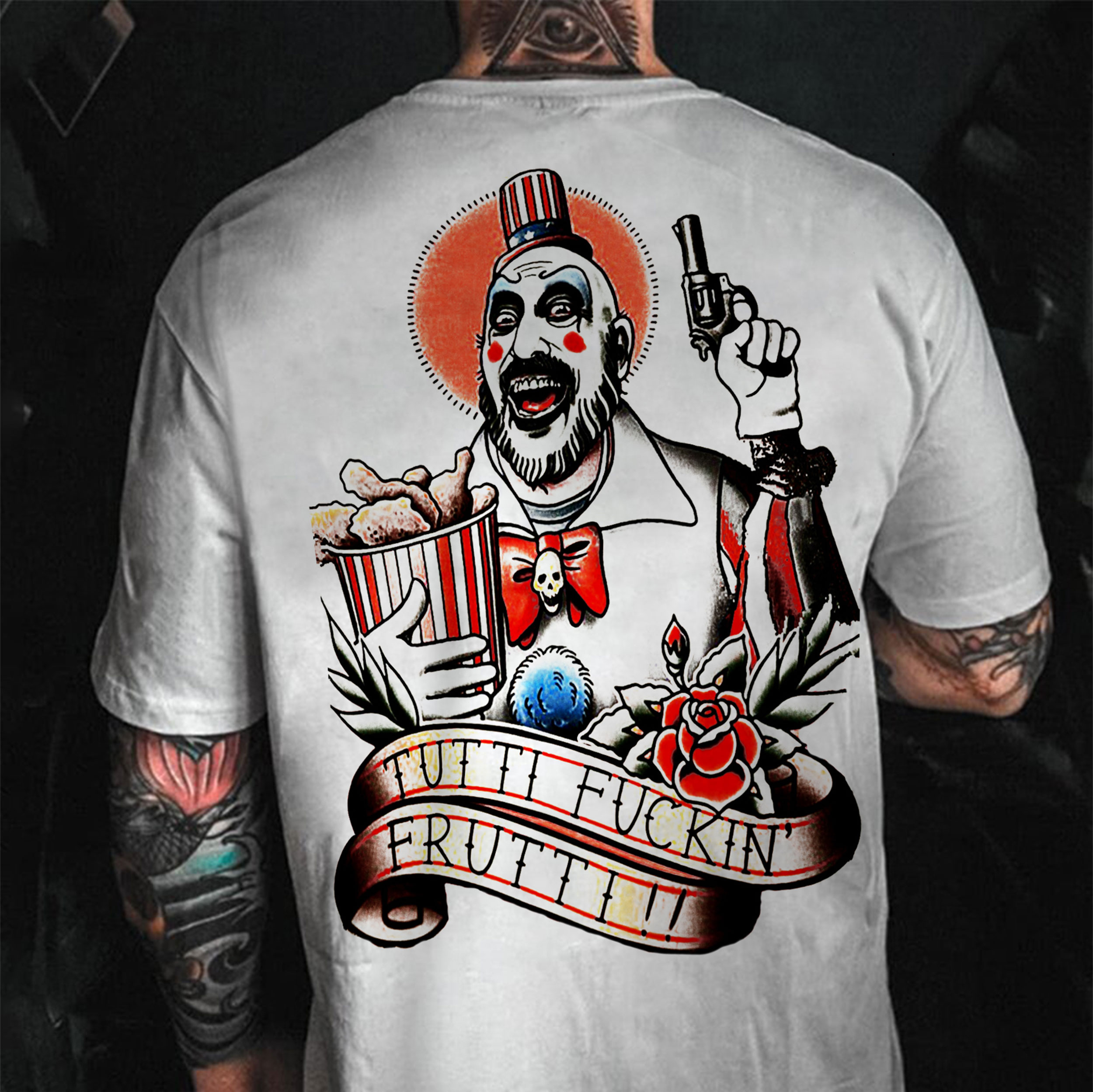 TUTTI F*CKING FRUTTI Funny Clown White Print T-Shirt