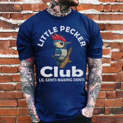 LITTLE PECKER CLUB Woodpecker Print Men's T-Shirt