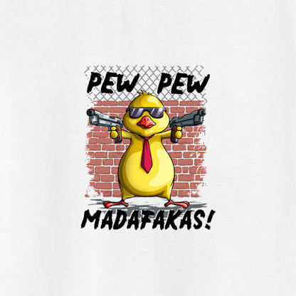 PEW PEW MADAFAKAS Duck Black Print T-shirt