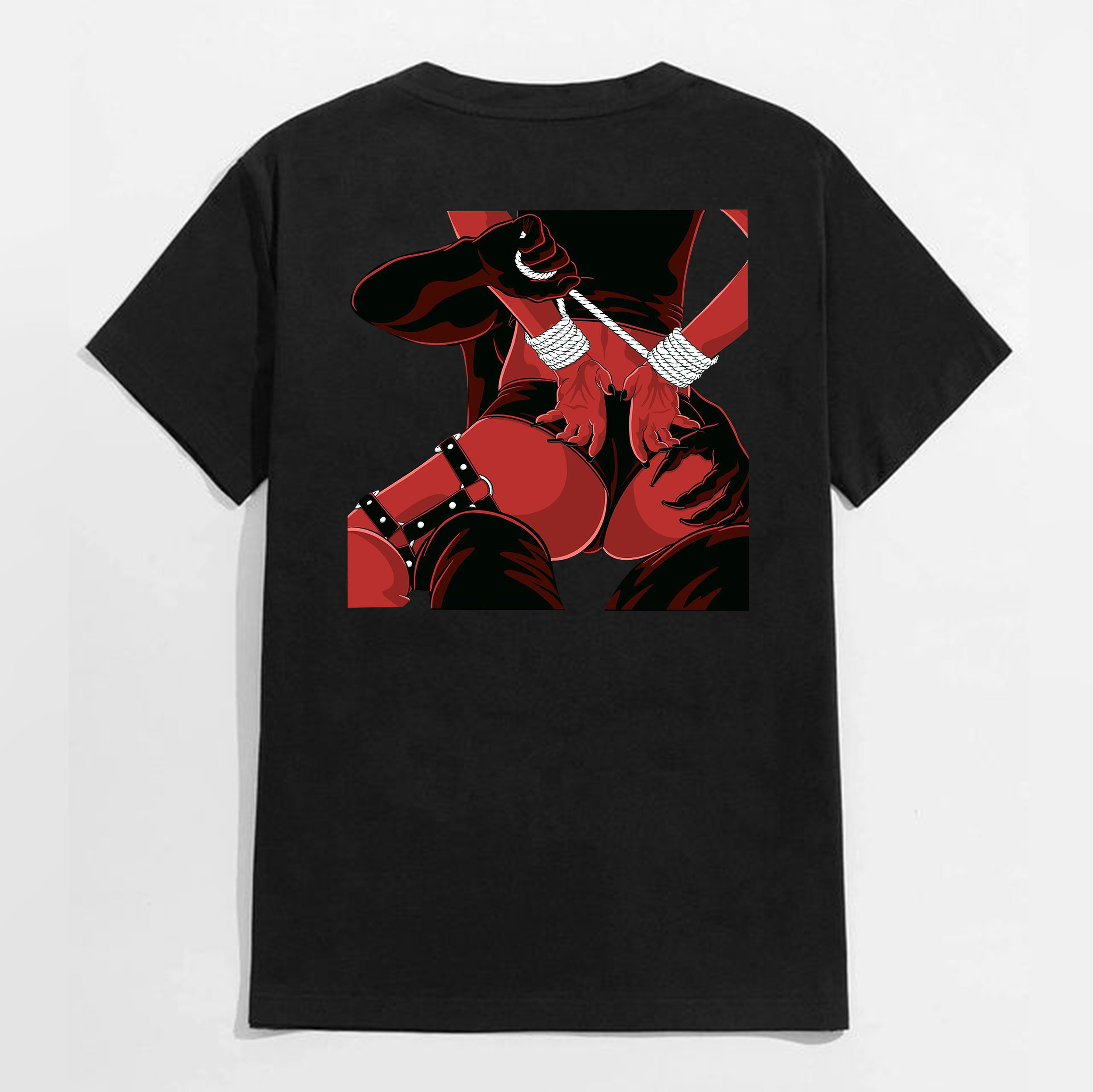 The Kidnapped Lady with Sexy Figure Black Print T-shirt