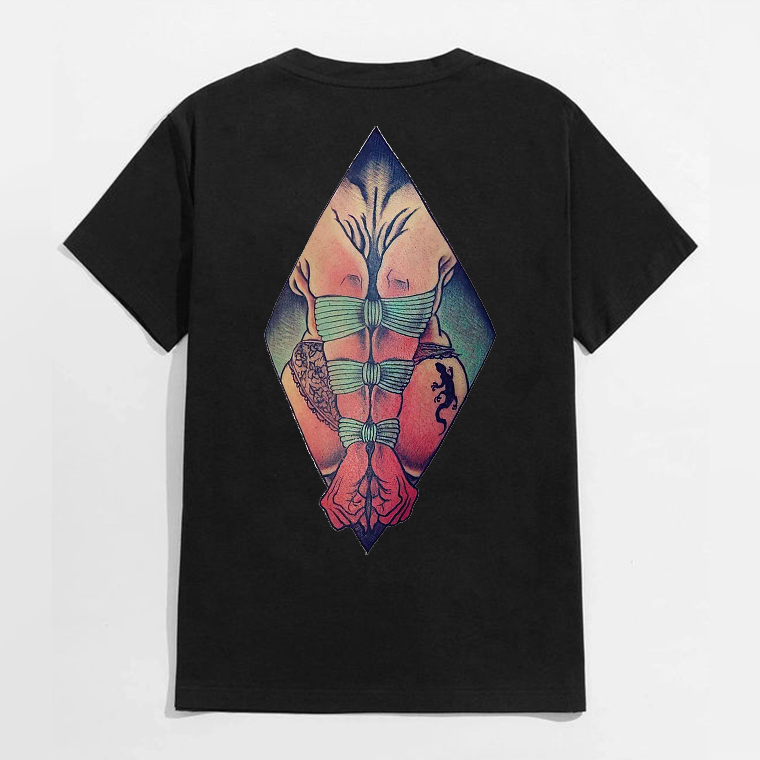 A Sexy Lady with Her Hands Tied Print T-shirt