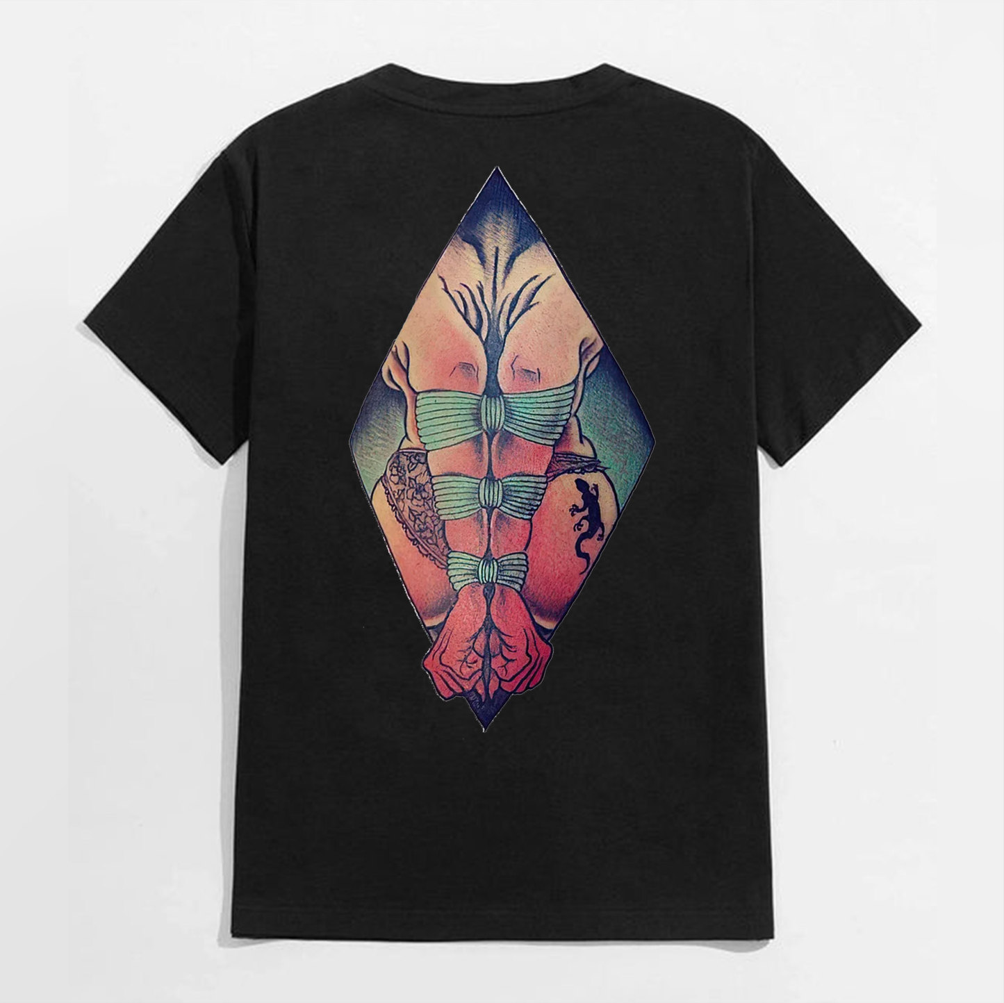 A Sexy Lady with Her Hands Tied Print T-shirt