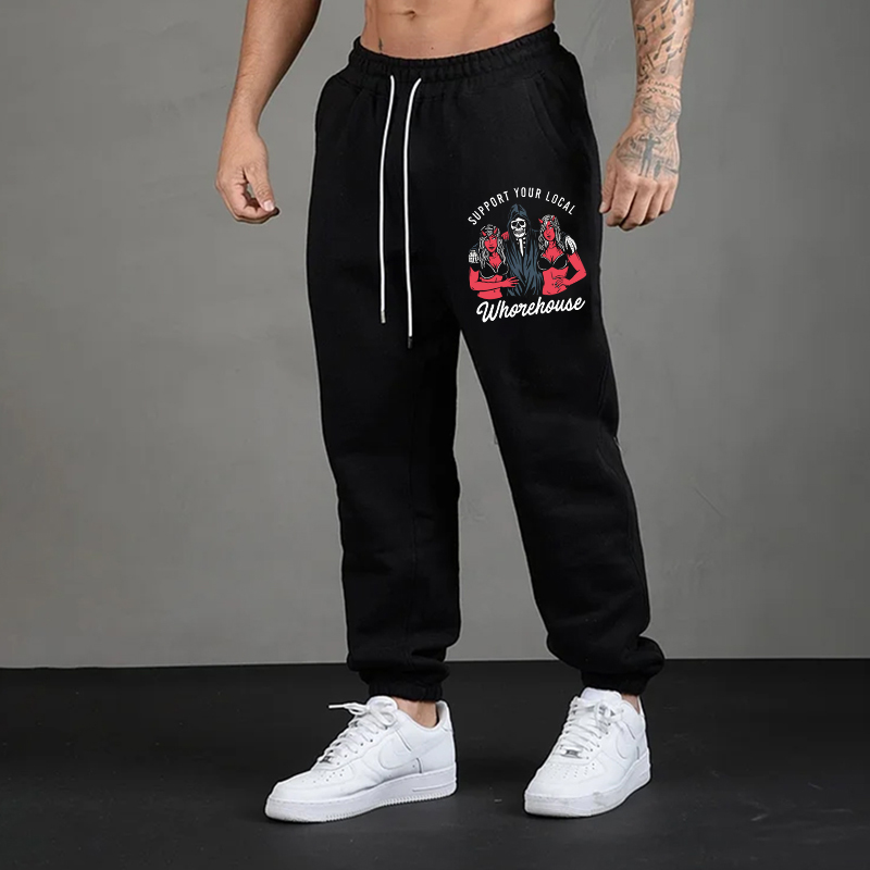 SUPPORT YOUR LOCAL WHOREHOUSE Men's Print Sweatpants
