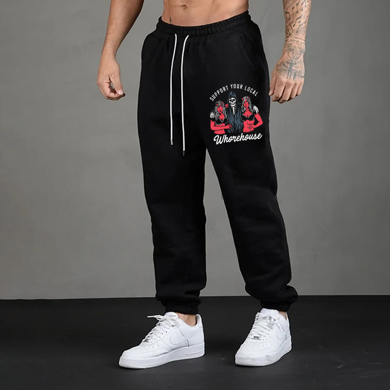 SUPPORT YOUR LOCAL WHOREHOUSE Men's Print Sweatpants
