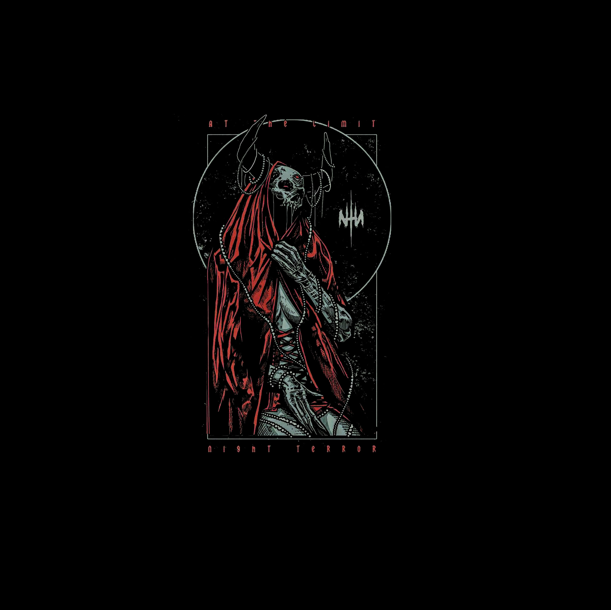 Vintage Skull Hellish Style Black Print T-shirt