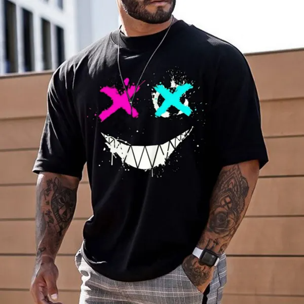 Evil Emoji Graphic Black Print T-Shirt