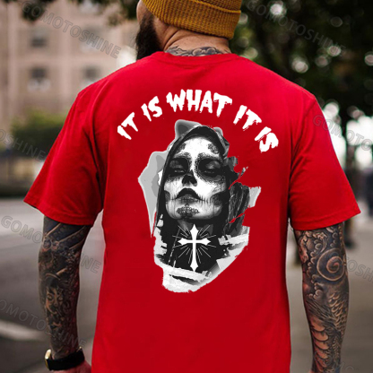 IT IS WHAT IT IS Skeleton Lady Print Men's T-Shirt