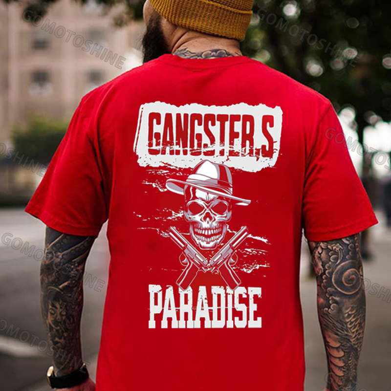 GANGSTER'S PARADISE Skull Print Men's T-Shirt