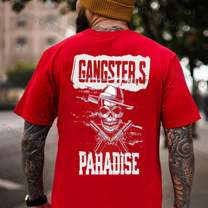 GANGSTER'S PARADISE Skull Print Men's T-Shirt