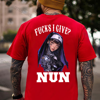 FUCKS I GIVE NUN Cyber Nun Print Men's T-Shirt