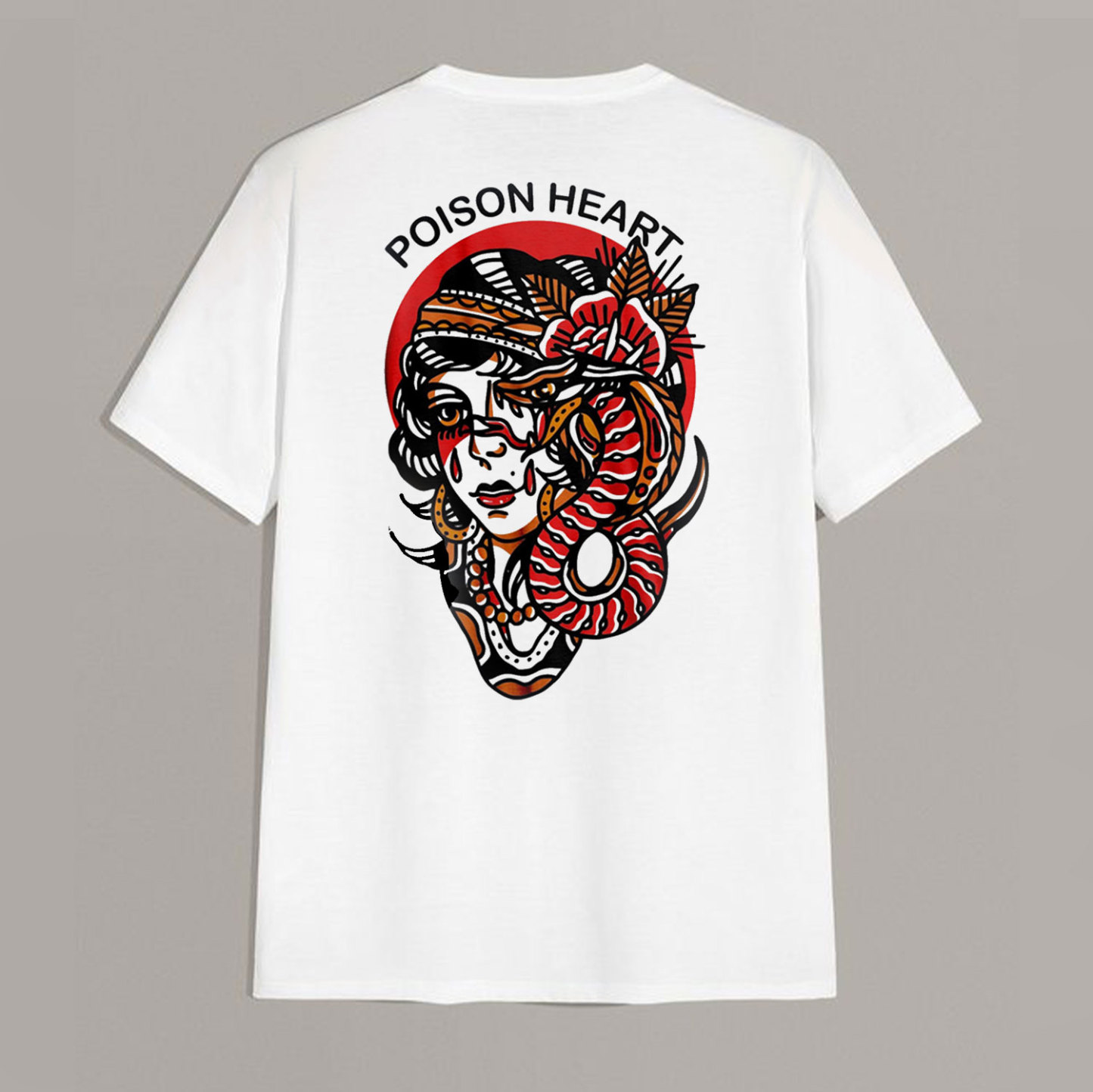POISON HEART Apple of Sodom Graphic White Print T-shirt
