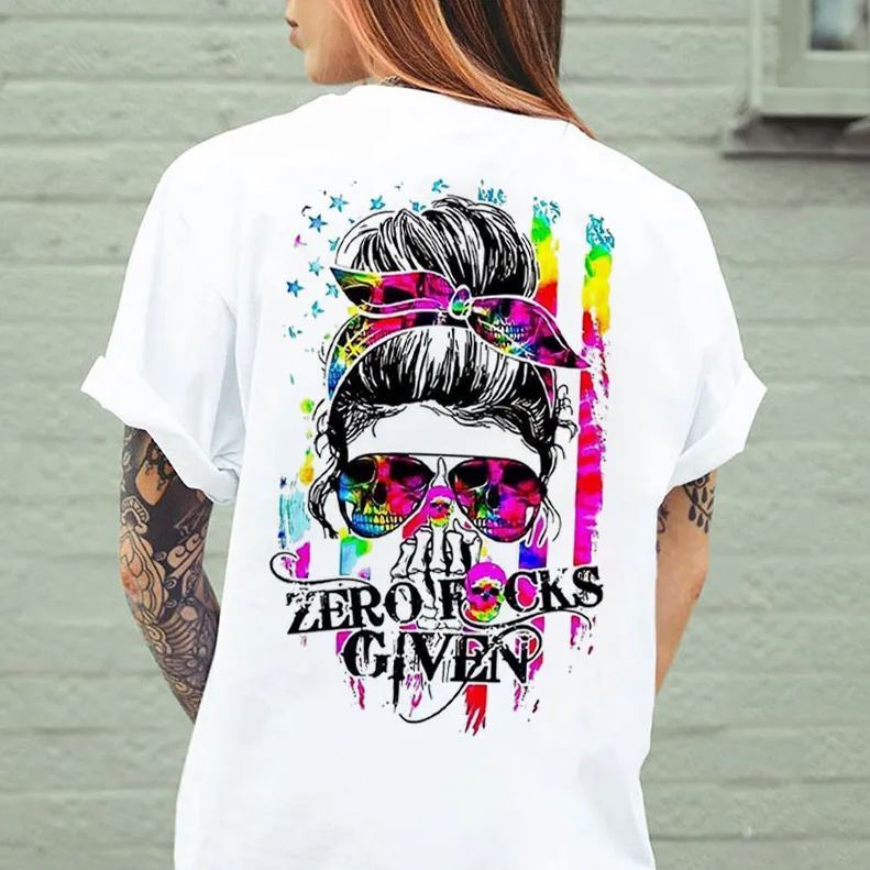 ZERO FUCKS GIVEN Print Women's T-shirt