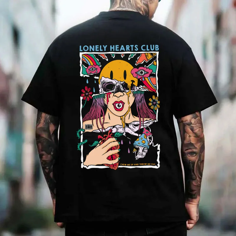 LONELY HEARTS CLUB Sexy Lady Black Print T-shirt