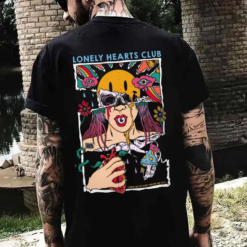 LONELY HEARTS CLUB Sexy Lady Black Print T-shirt
