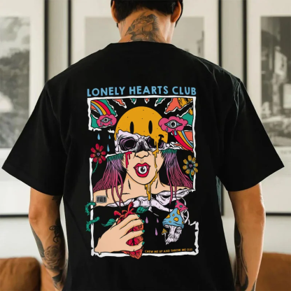 LONELY HEARTS CLUB Sexy Lady Black Print T-shirt