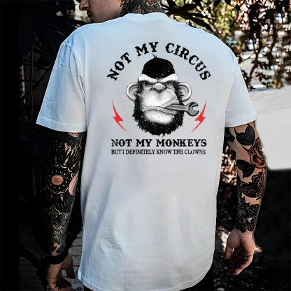 NOT MY CIRCUS NOT MY MONKEY Black Print T-shirt