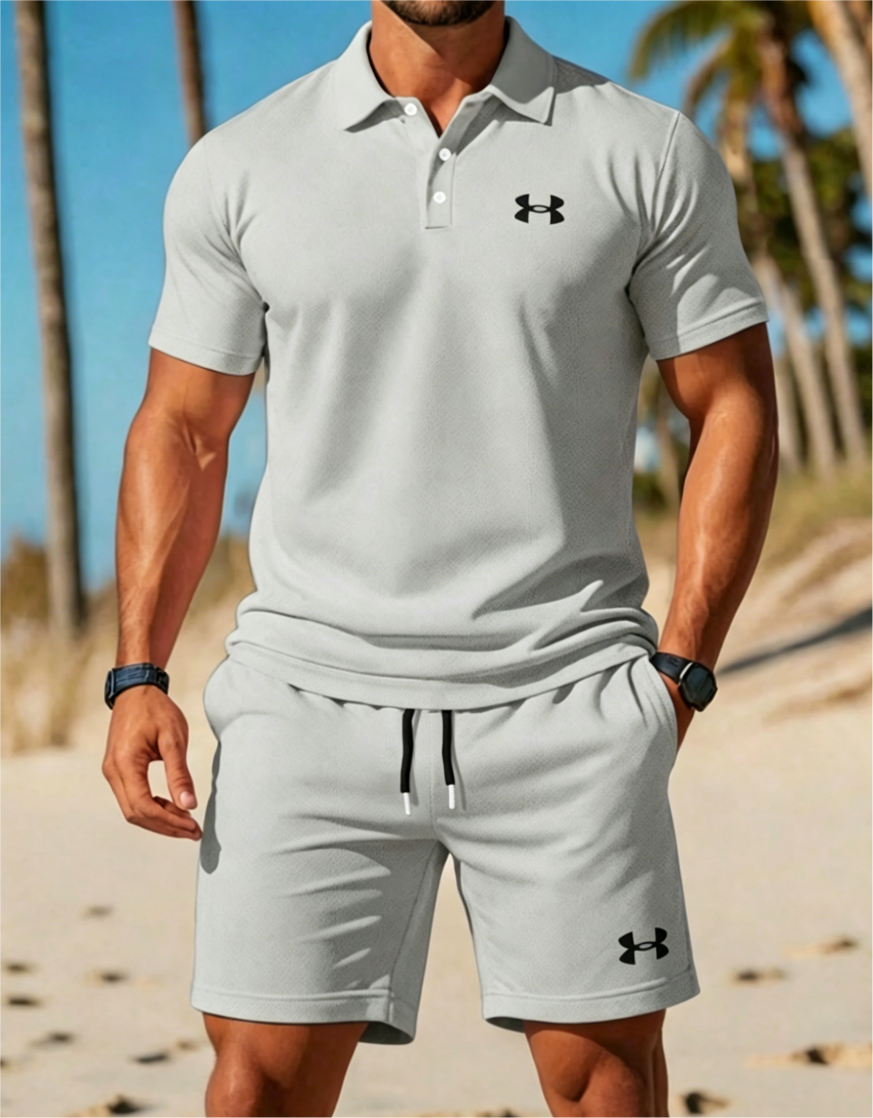 2026 Men's Quick-Dry Polo & Shorts Set | UA Inspired Casual Tracksuit