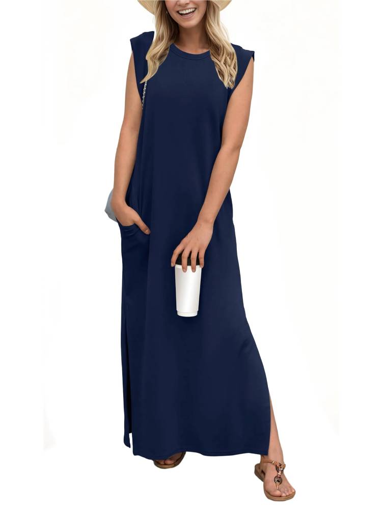 Women's Casual Loose Split Wrinkle-Free Maxi Dress
