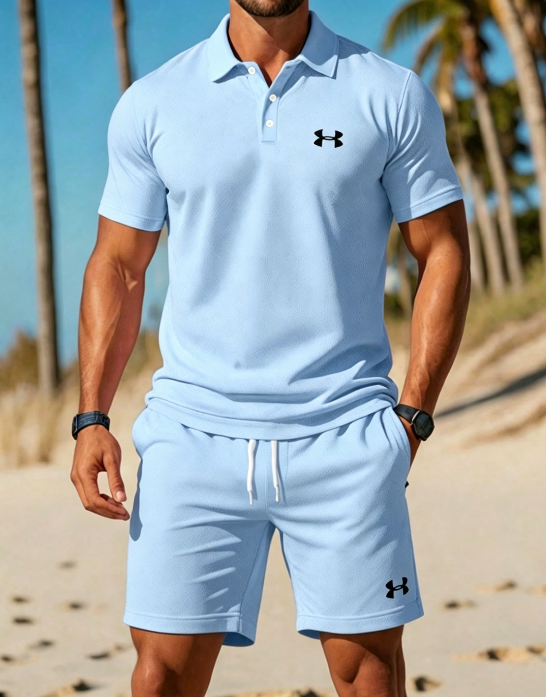 2026 Men's Quick-Dry Polo & Shorts Set | UA Inspired Casual Tracksuit
