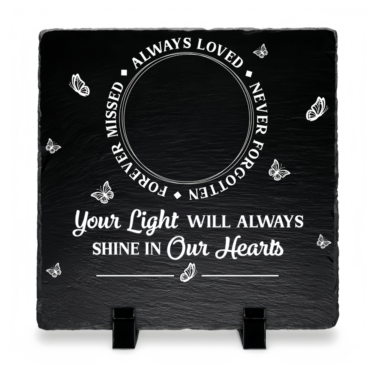 Custom Photo Memorial Always Loved Never Forgotten - Personalized Rectangle Memorial Garden Stone