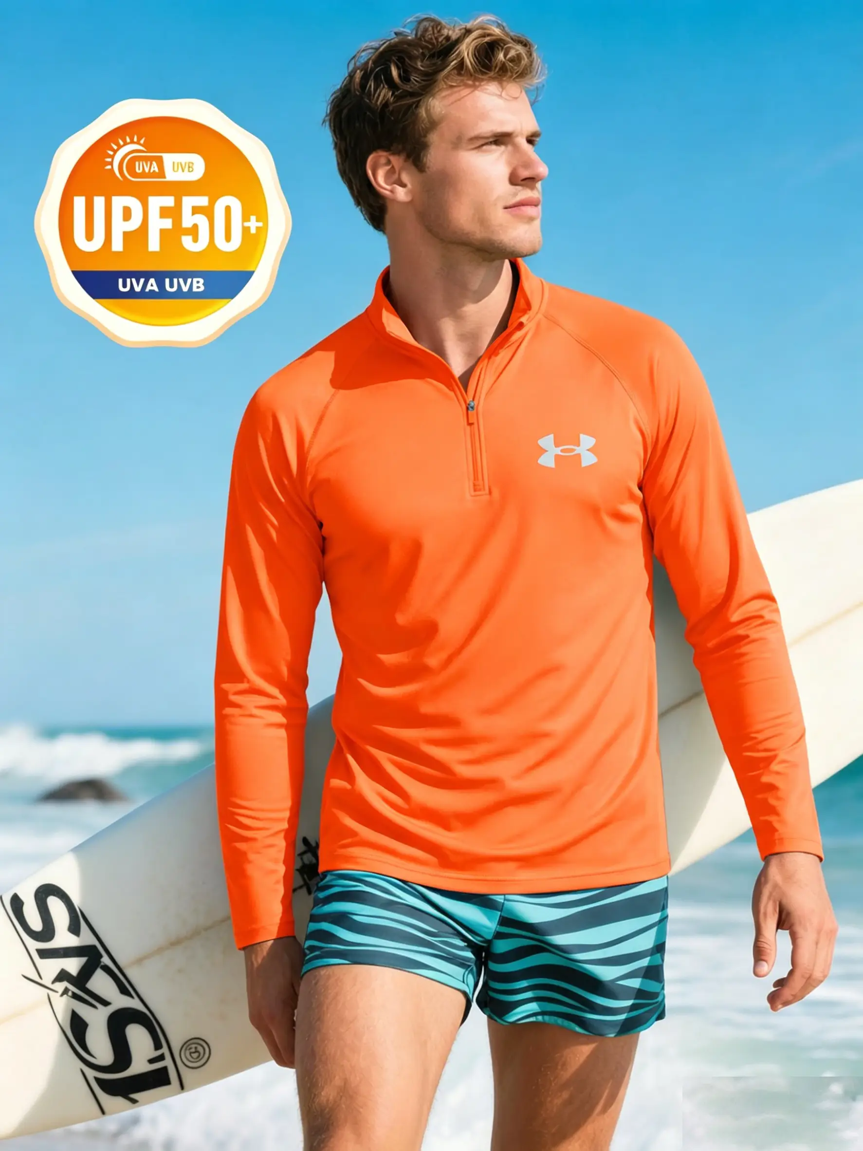 UPF 50+ Half Zip Sun Protection Long Sleeve Shirt