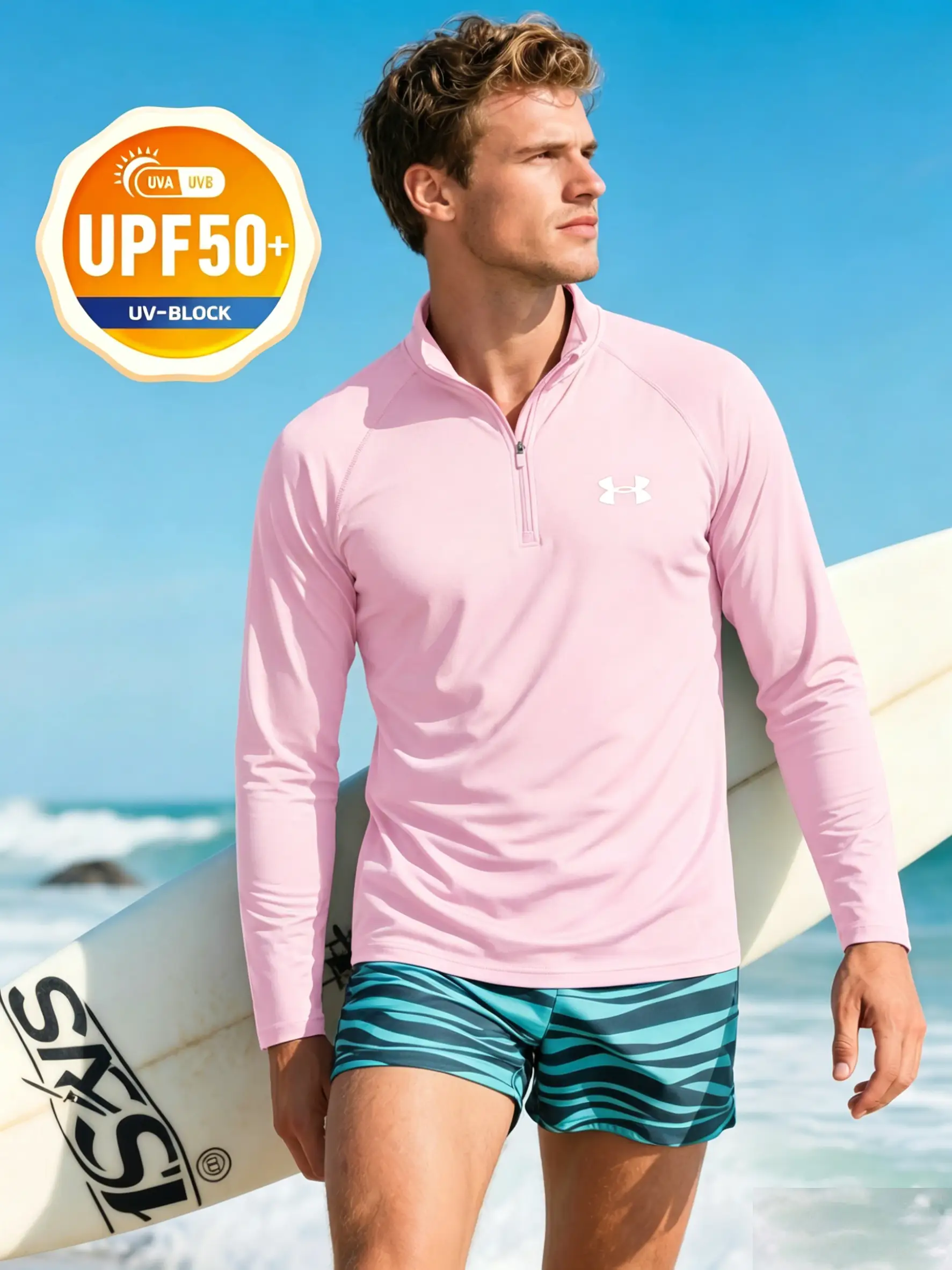 UPF 50+ Half Zip Sun Protection Long Sleeve Shirt