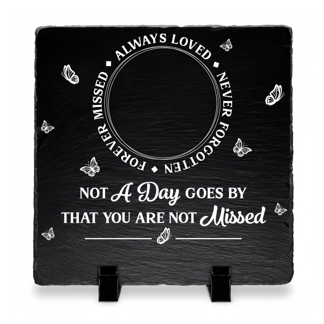 Custom Photo Memorial Always Loved Never Forgotten - Personalized Rectangle Memorial Garden Stone