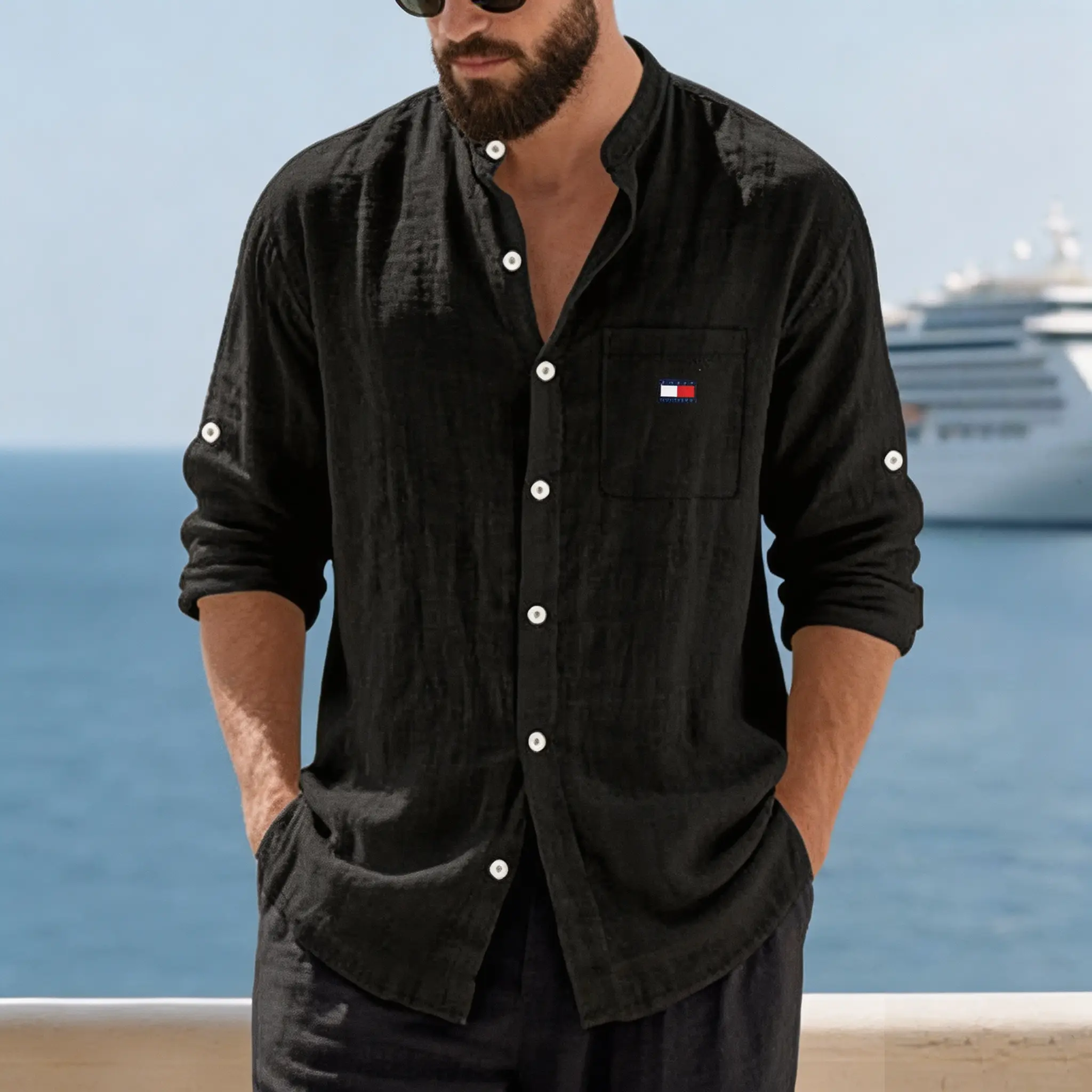 Men's Comfortable Cotton-linen 2‑Piece Set