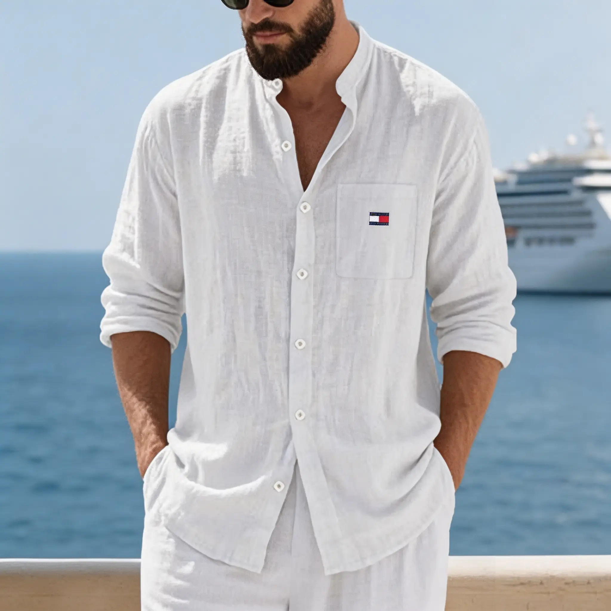 Men's Comfortable Cotton-linen 2‑Piece Set