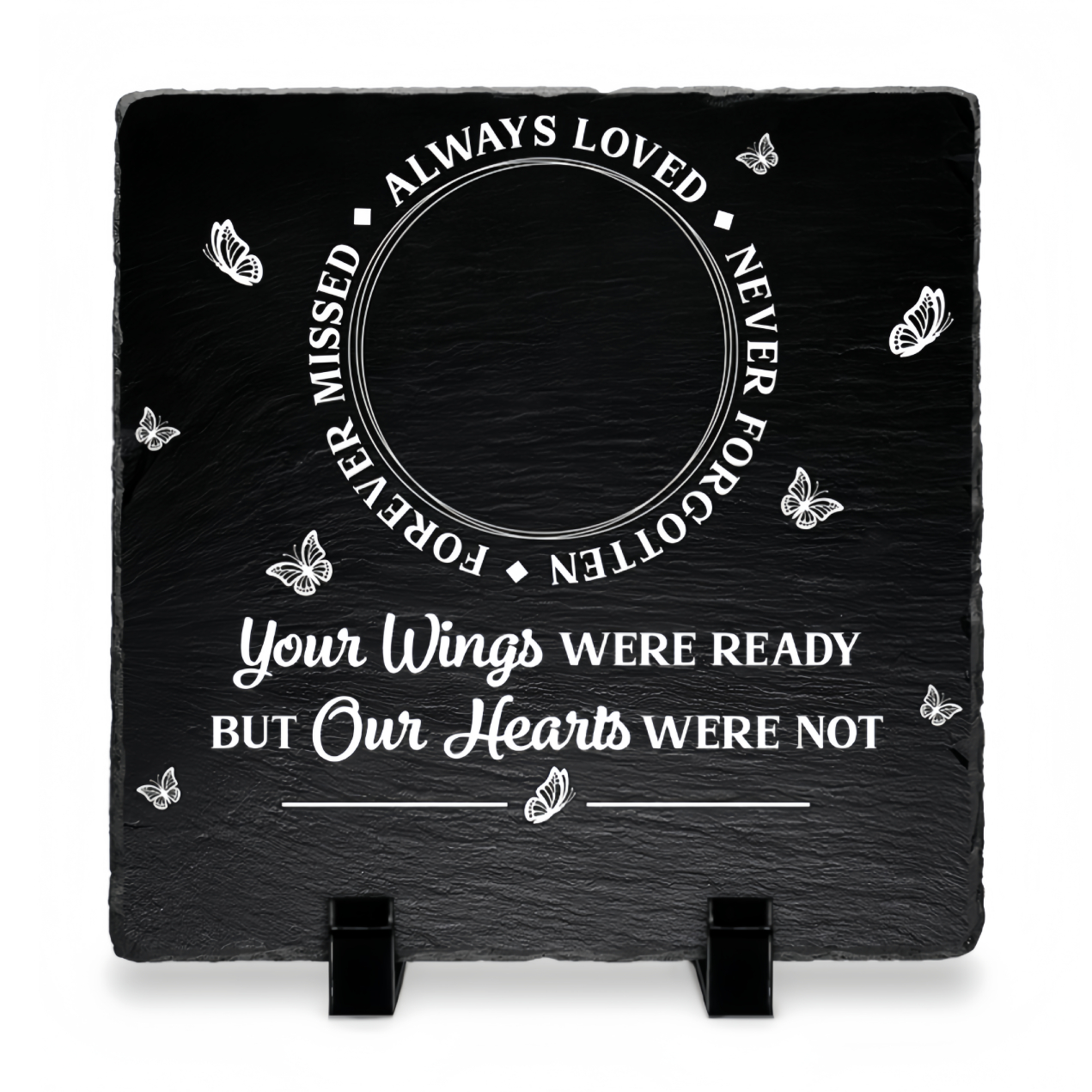 Custom Photo Memorial Always Loved Never Forgotten - Personalized Rectangle Memorial Garden Stone