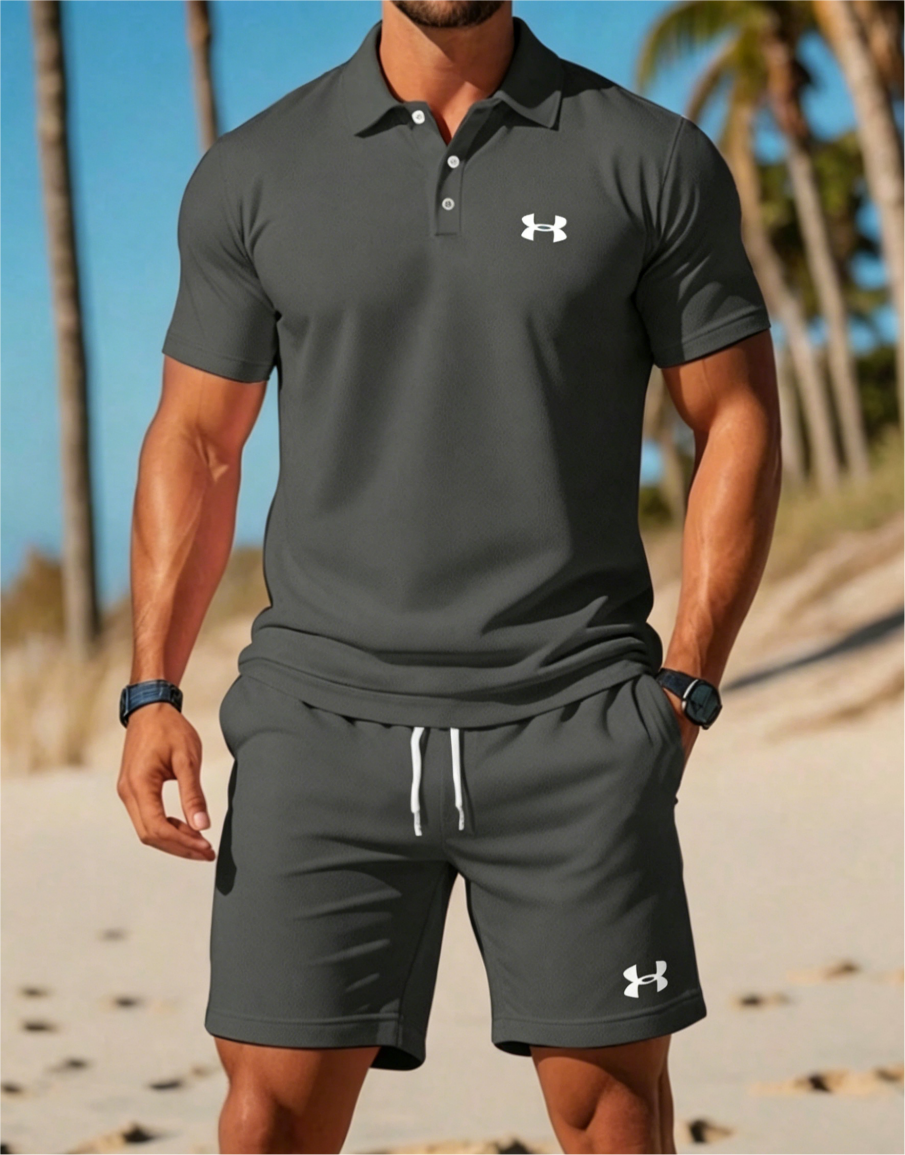2026 Men's Quick-Dry Polo & Shorts Set | UA Inspired Casual Tracksuit
