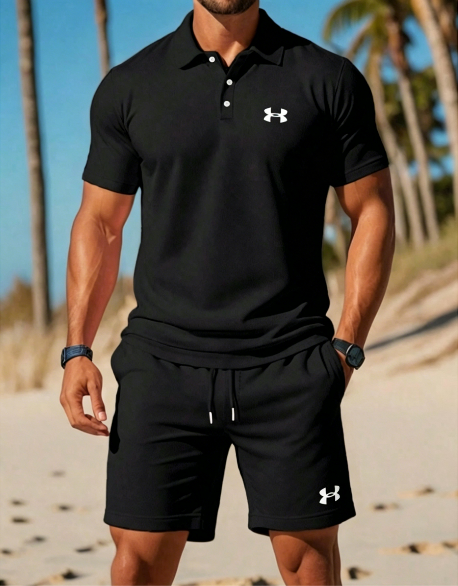 2026 Men's Quick-Dry Polo & Shorts Set | UA Inspired Casual Tracksuit