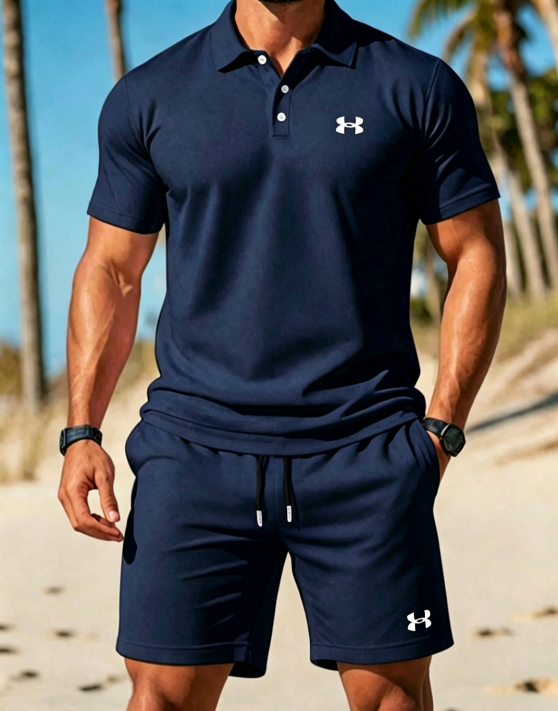 2026 Men's Quick-Dry Polo & Shorts Set | UA Inspired Casual Tracksuit