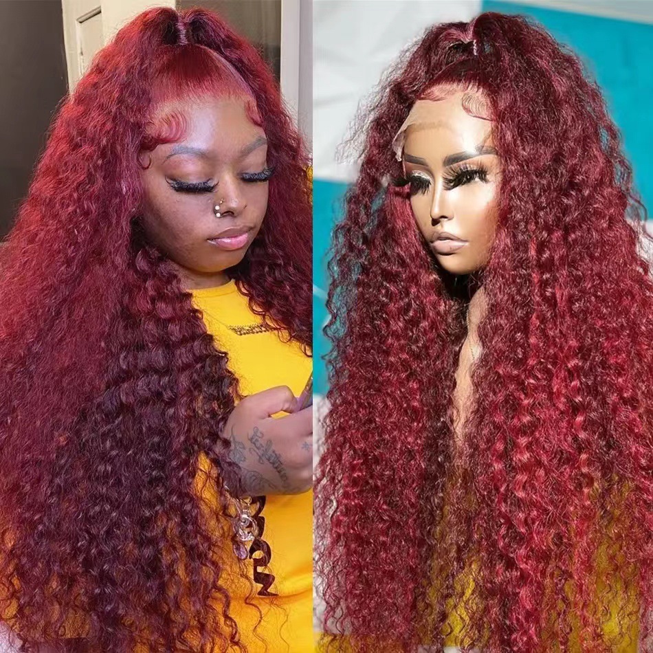 Red Hair Wigs Pre-plucked Bleached Knots Pre Cut Lace Wig 
