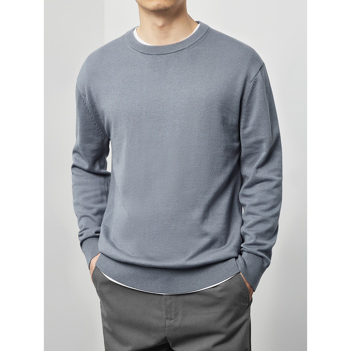 2023 autumn men's round neck sweater