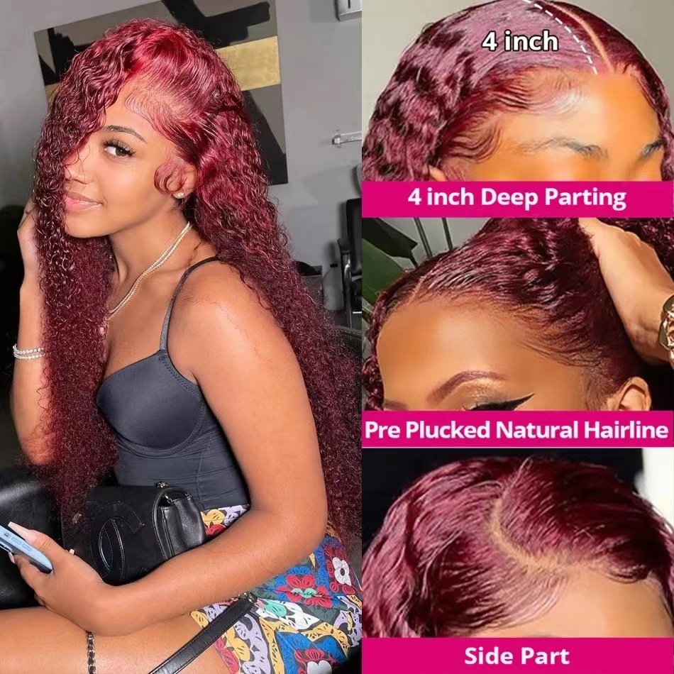Red Hair Wigs Pre-plucked Bleached Knots Pre Cut Lace Wig 