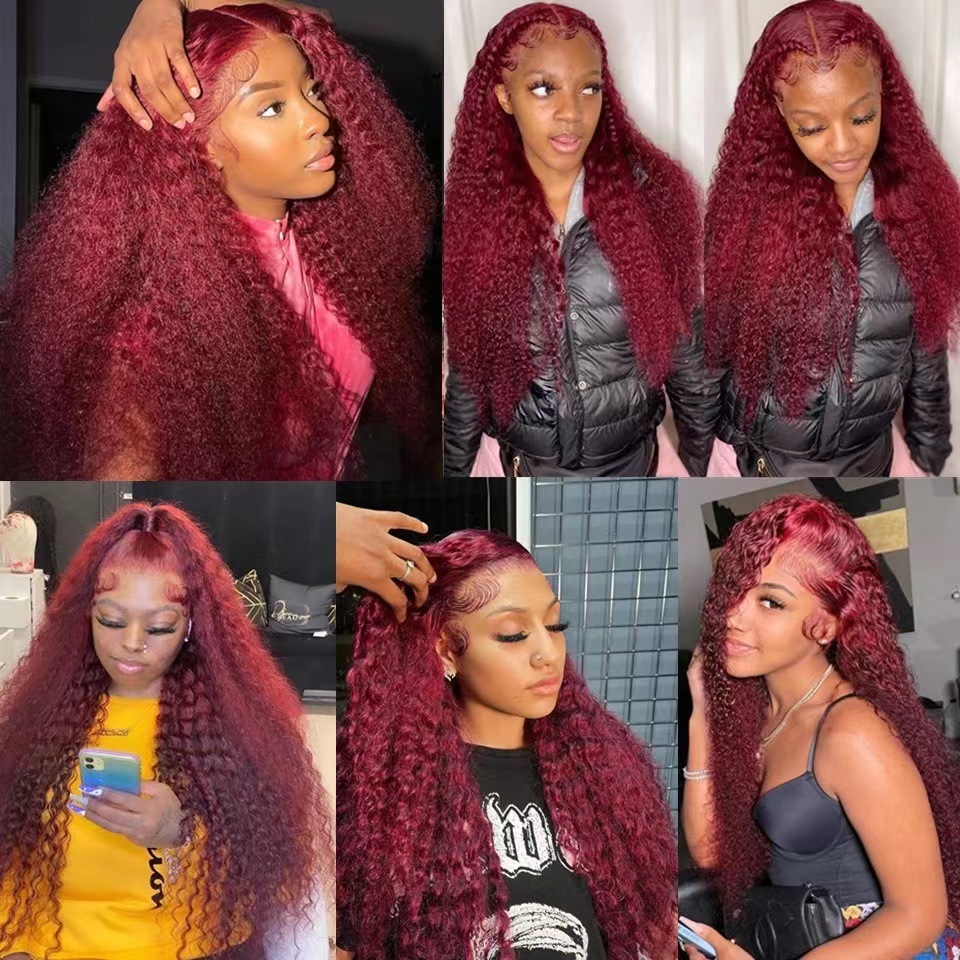 Red Hair Wigs Pre-plucked Bleached Knots Pre Cut Lace Wig 
